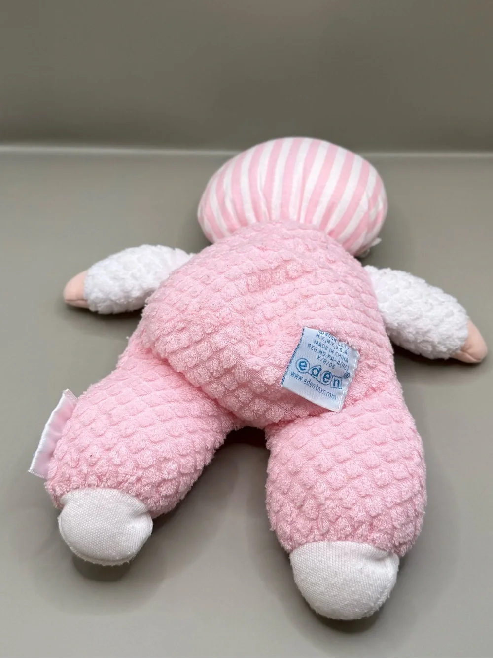 Vintage Eden Soft Baby Doll Terry Cloth Lovey Plush Stuffed Baby Doll